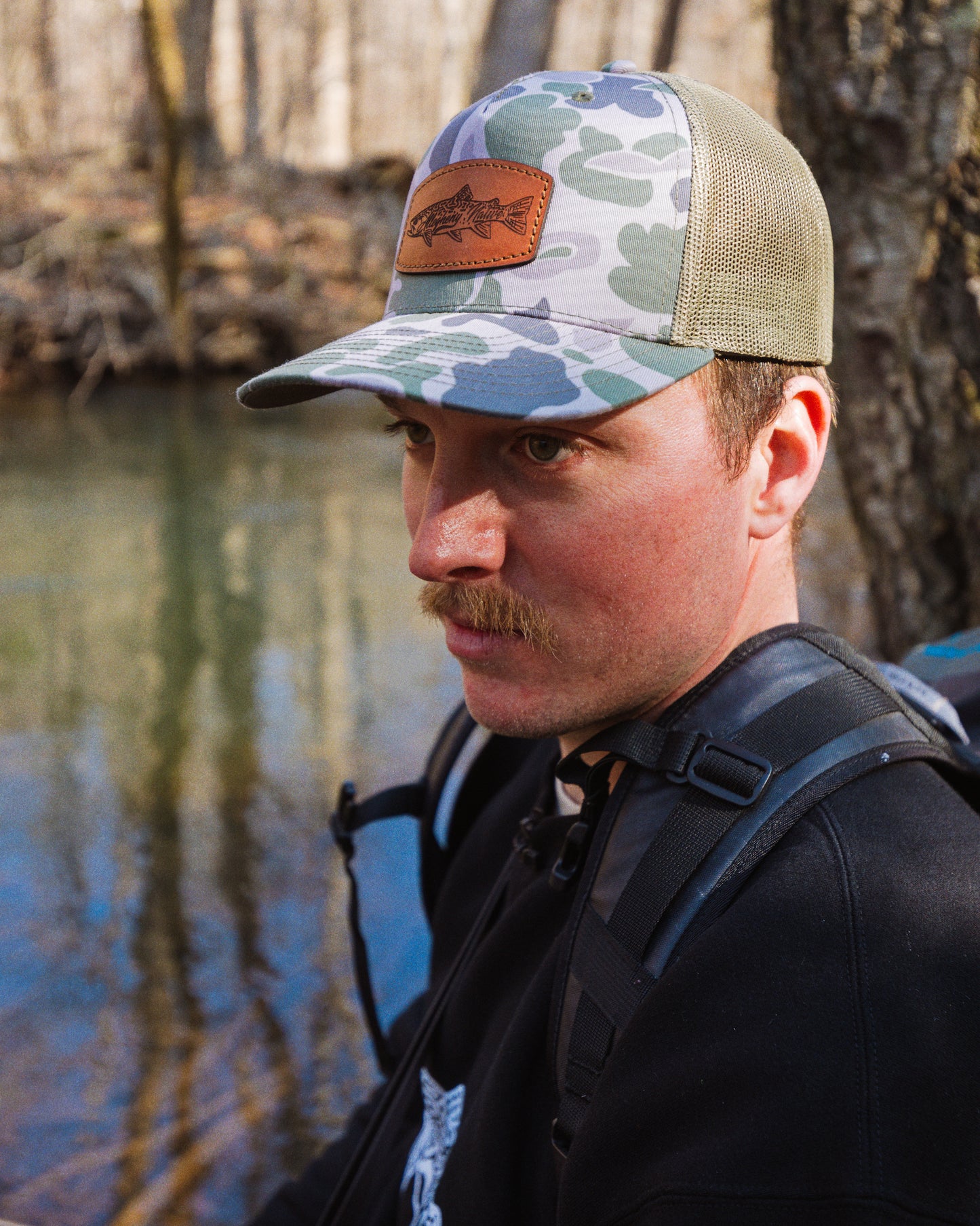 Leather Patch Camo Hat - Brookie Logo