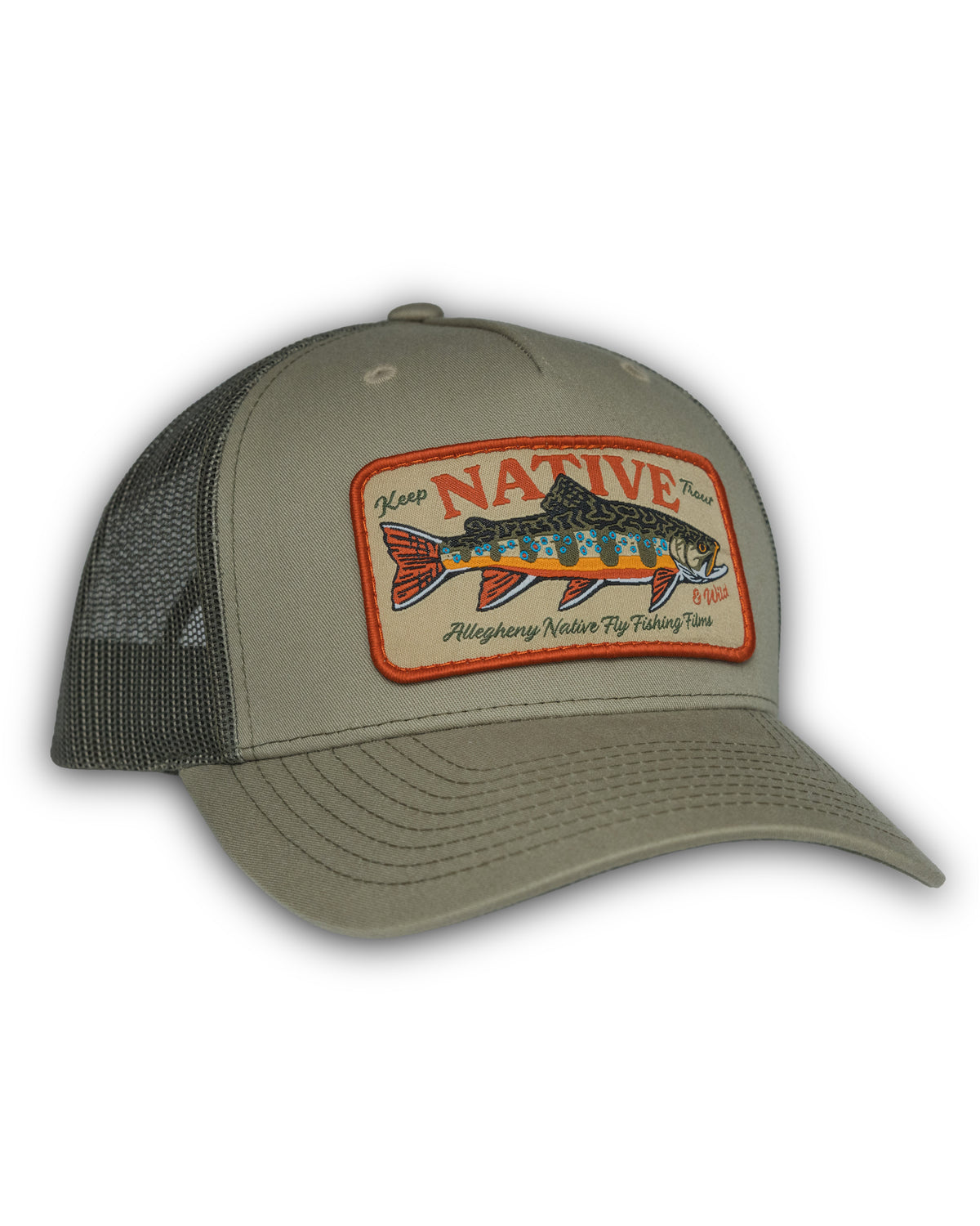 Keep Trout Native & Wild Patch Richardson Mesh Hat