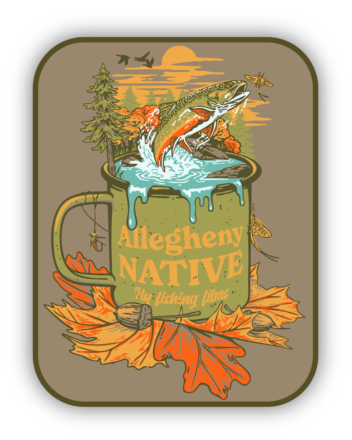 Trout Coffee Sticker NEW