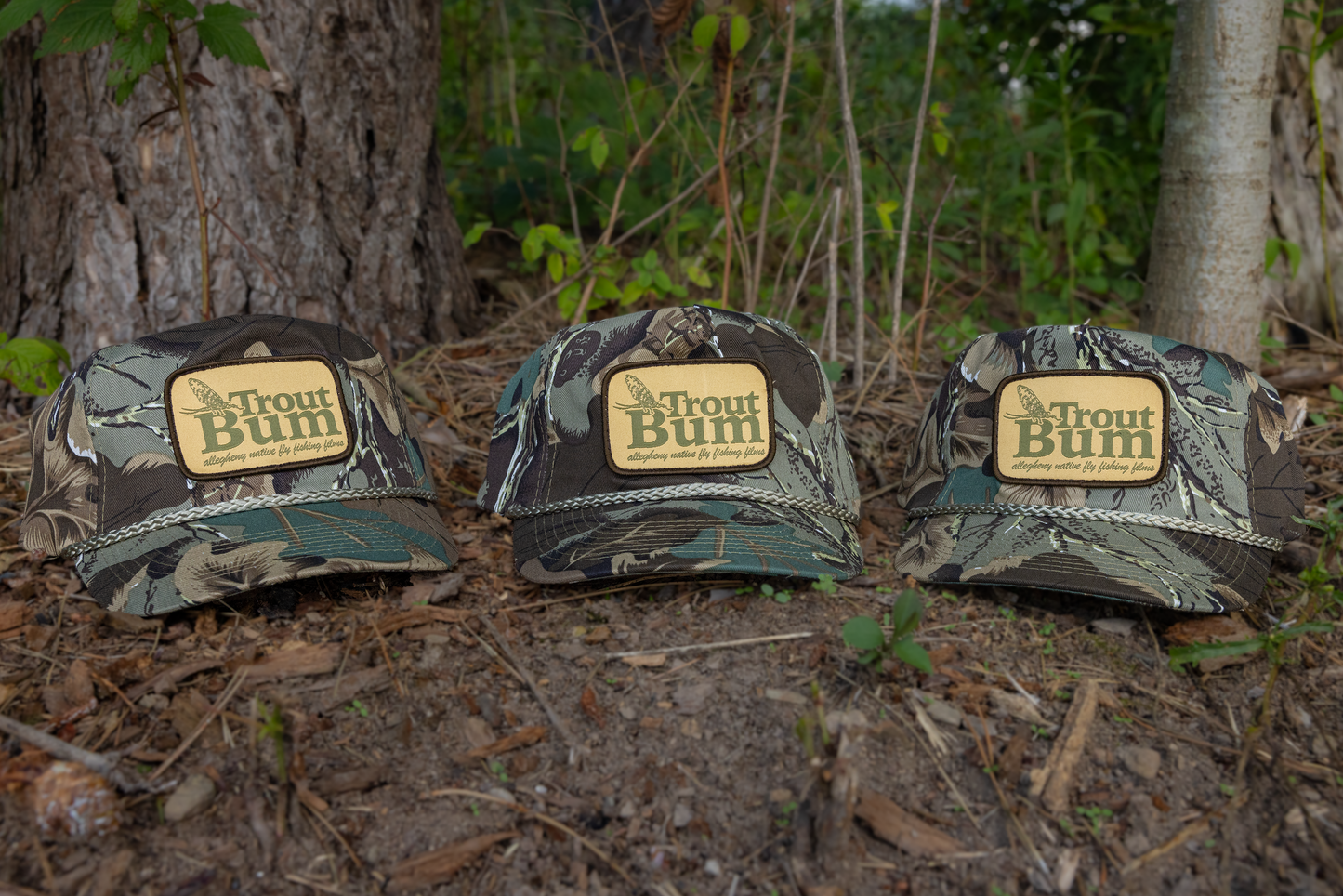 Trout Bum Camo Hat, Sticker & Decal Bundle