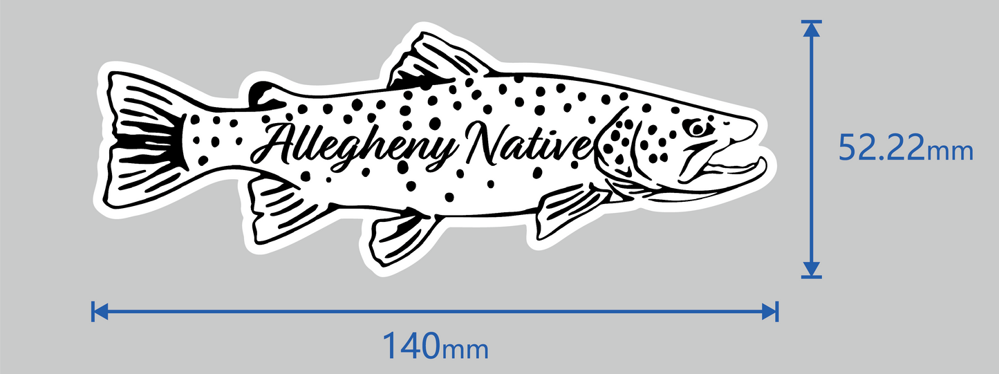 AN 'Big Buck' Brown Trout White Sticker