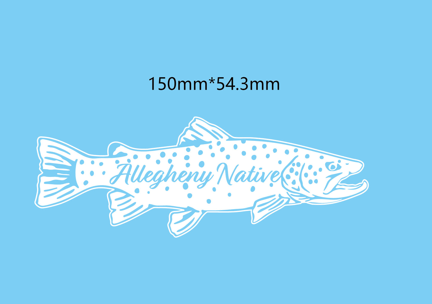 AN 'Big Buck' Brown Trout White Decal 6inch