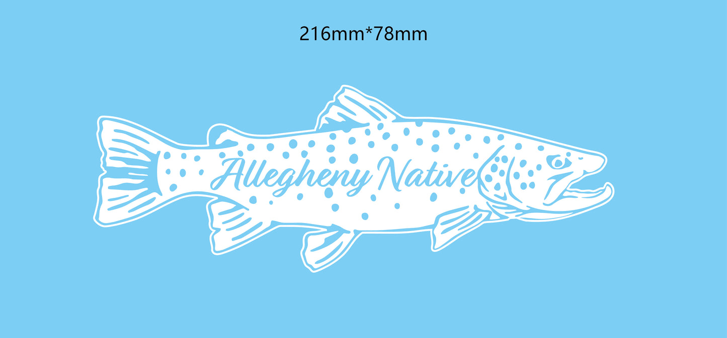 AN 'Big Buck' Brown Trout White Decal 8.5inch