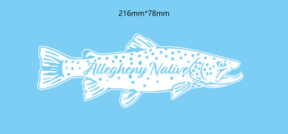 AN 'Big Buck' Brown Trout White Decal 8.5inch