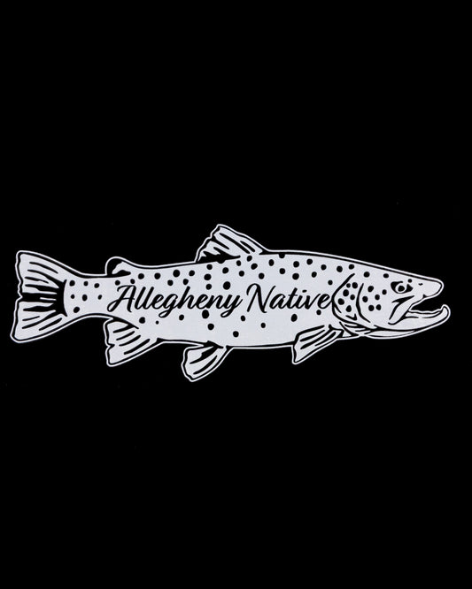 AN 'Big Buck' Brown Trout White Decal 8.5inch