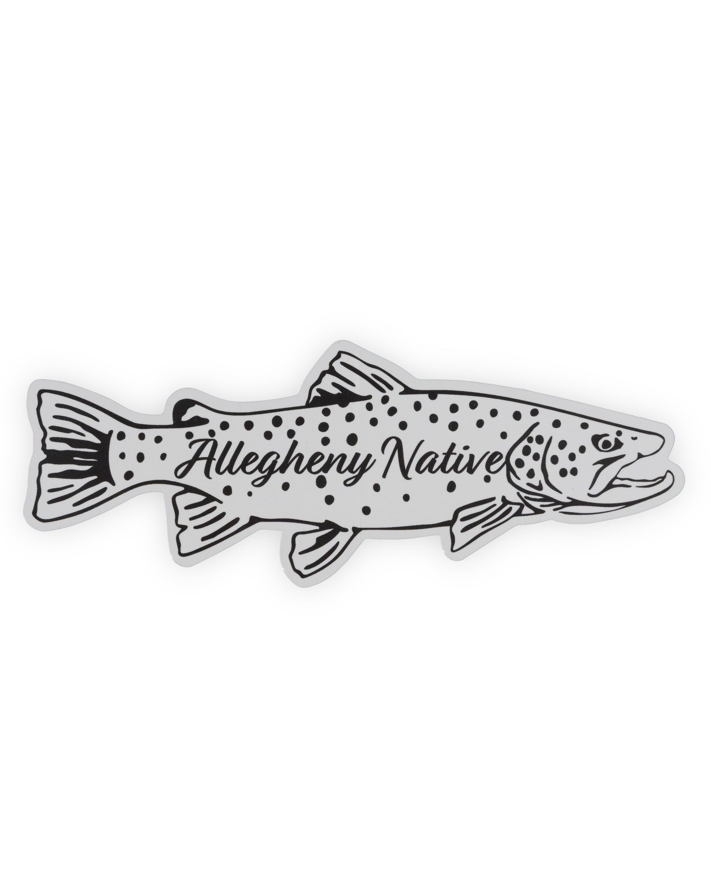 AN 'Big Buck' Brown Trout White Sticker