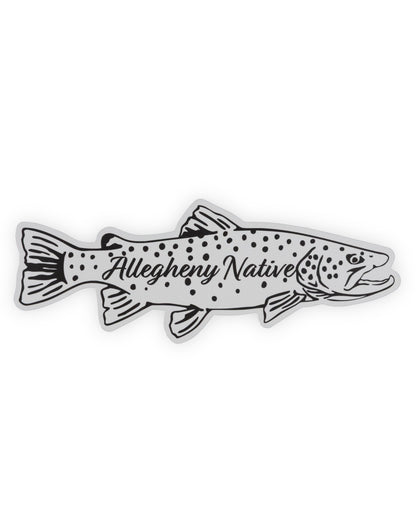 AN 'Big Buck' Brown Trout White Sticker