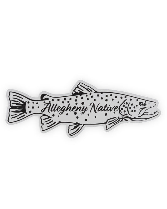 AN 'Big Buck' Brown Trout White Sticker