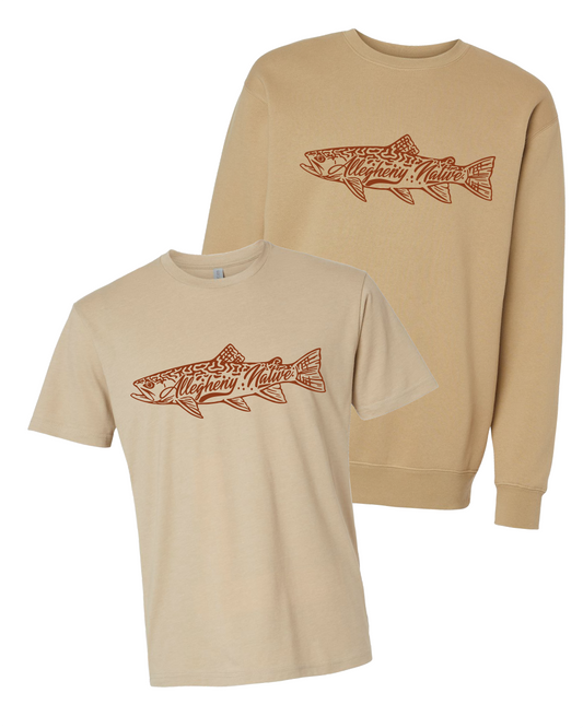 New Tan AN Brookie Logo T-Shirt & Crewneck Bundle