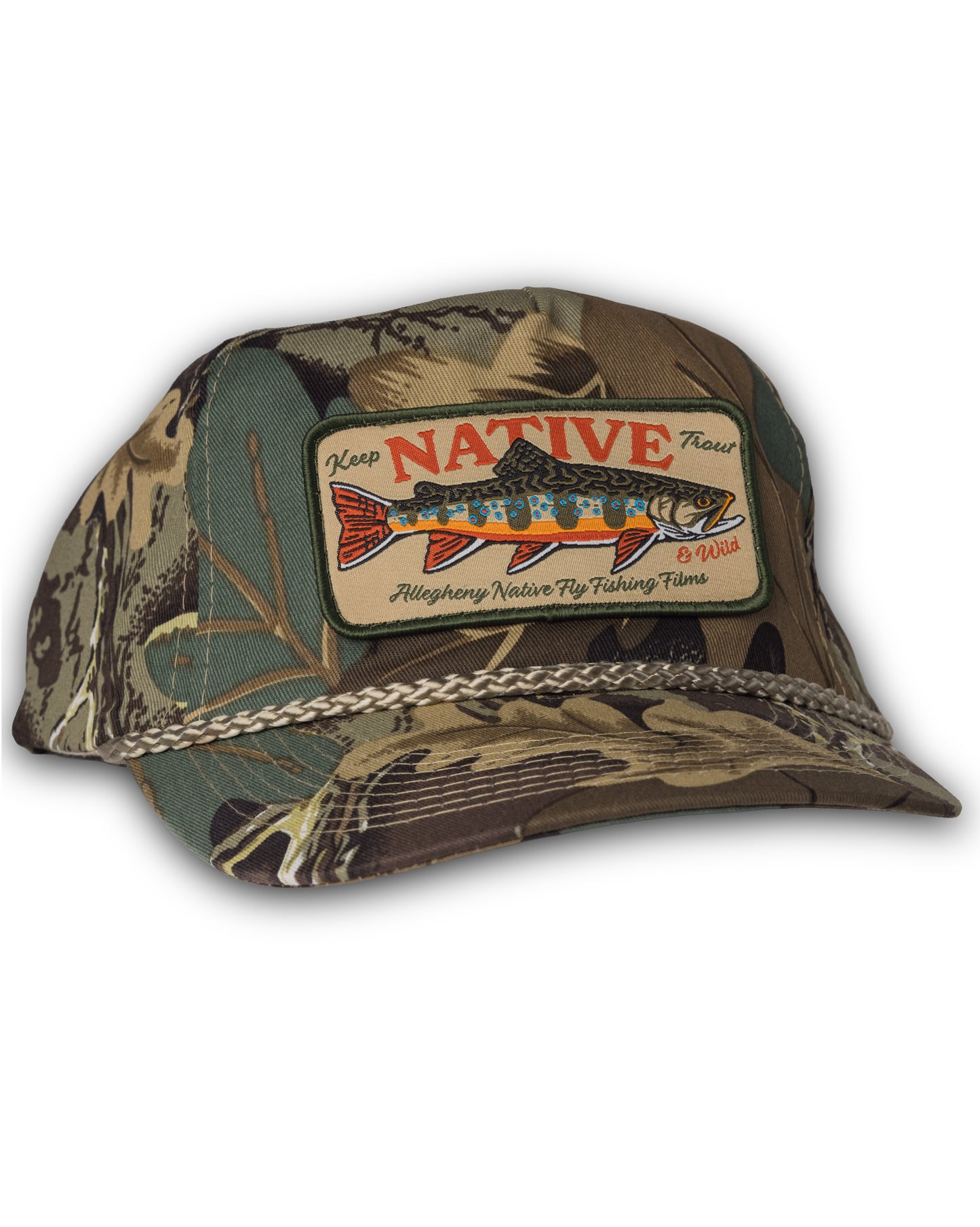 Keep Trout Native & Wild Vintage Camo Patch Hat