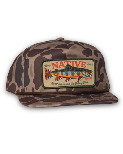 Keep Trout Native & Wild Camo Patch Hat