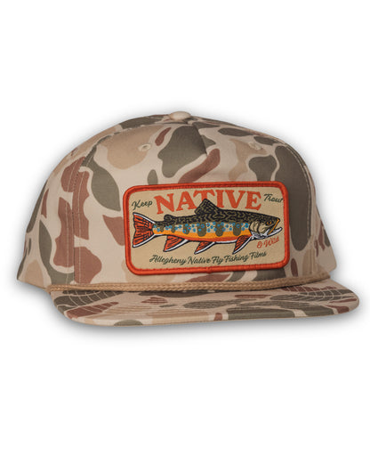 Keep Trout Native & Wild Camo Patch Hat