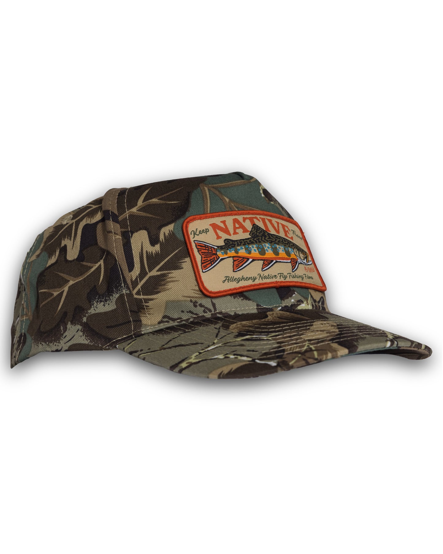 Keep Trout Native & Wild Vintage Camo Patch Hat