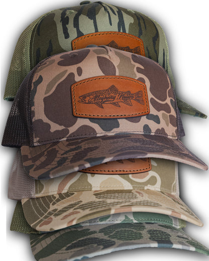 Leather Patch Camo Hat - Brookie Logo
