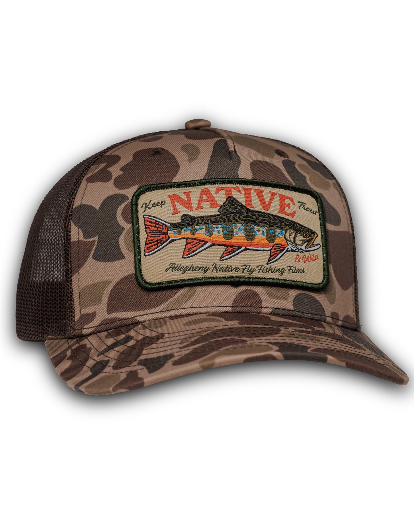 Keep Trout Native & Wild Patch Richardson Mesh Hat