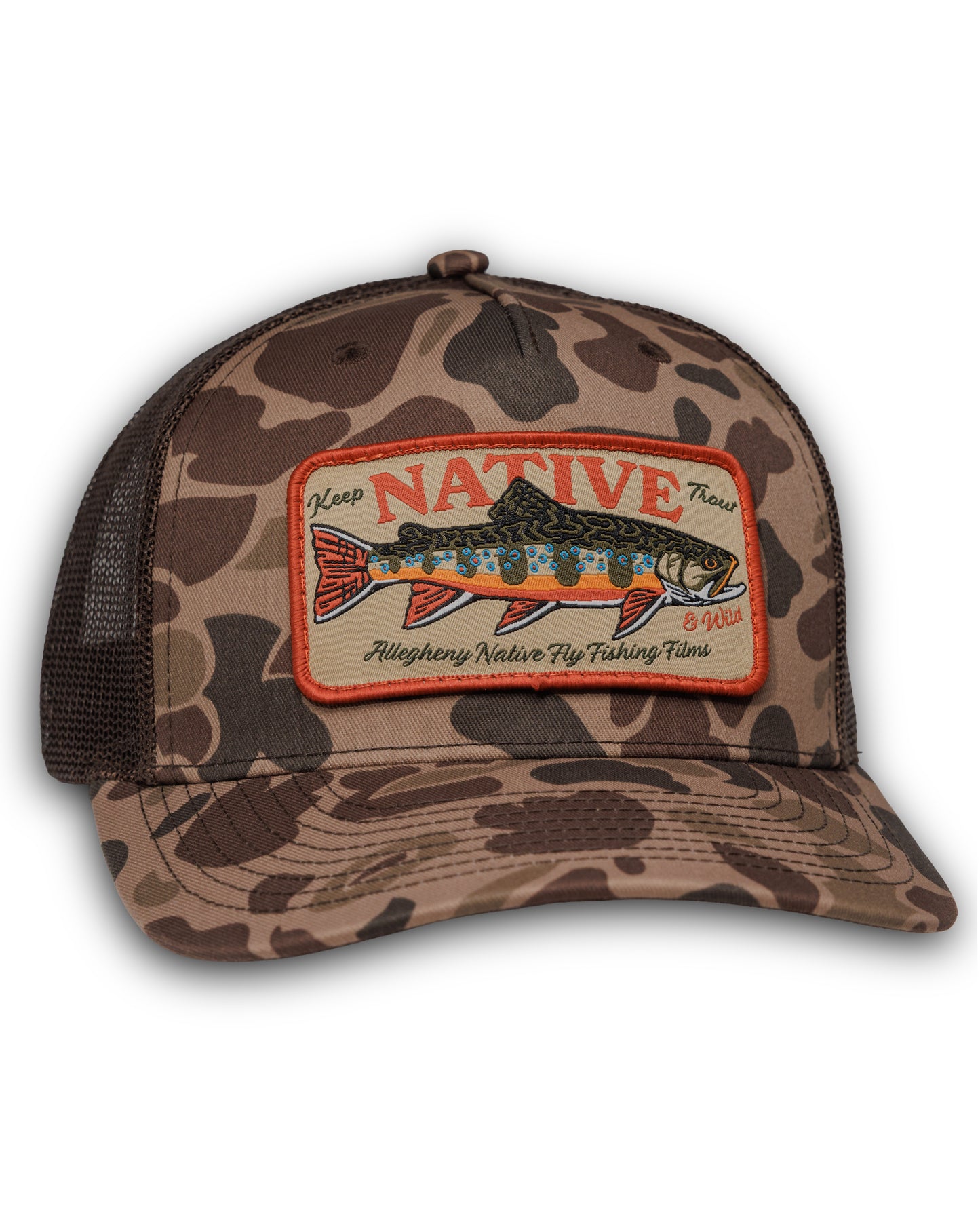 Keep Trout Native & Wild Patch Richardson Mesh Hat
