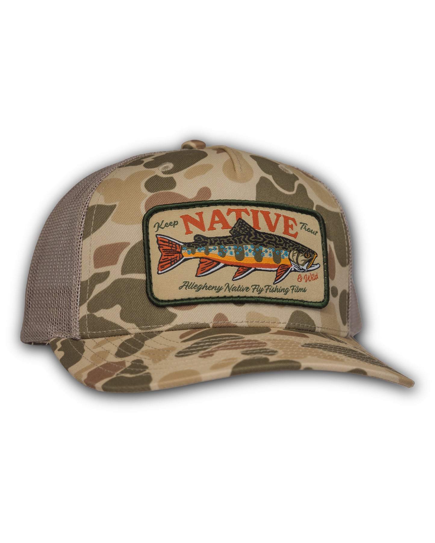 Keep Trout Native & Wild Patch Richardson Mesh Hat