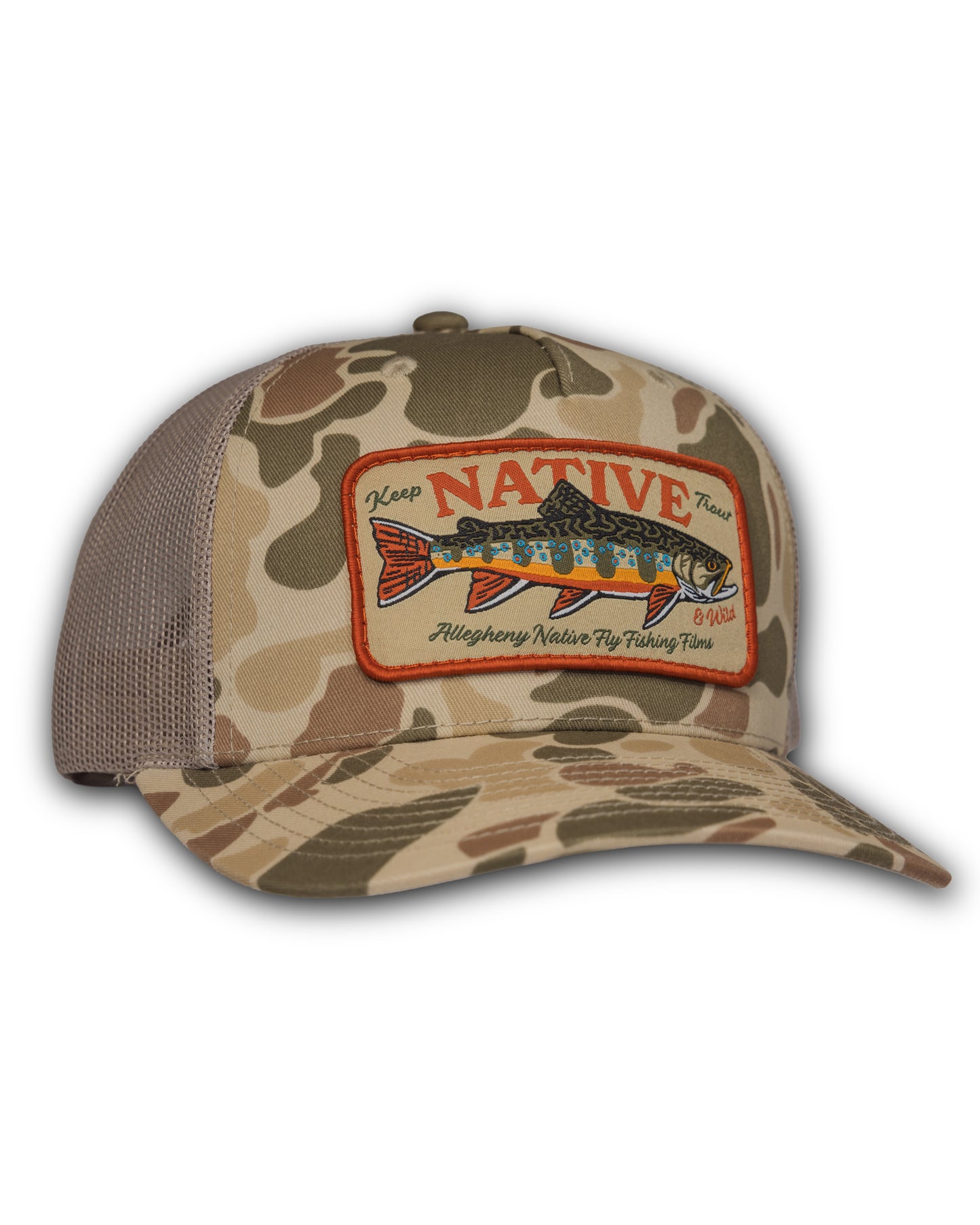 Keep Trout Native & Wild Patch Richardson Mesh Hat