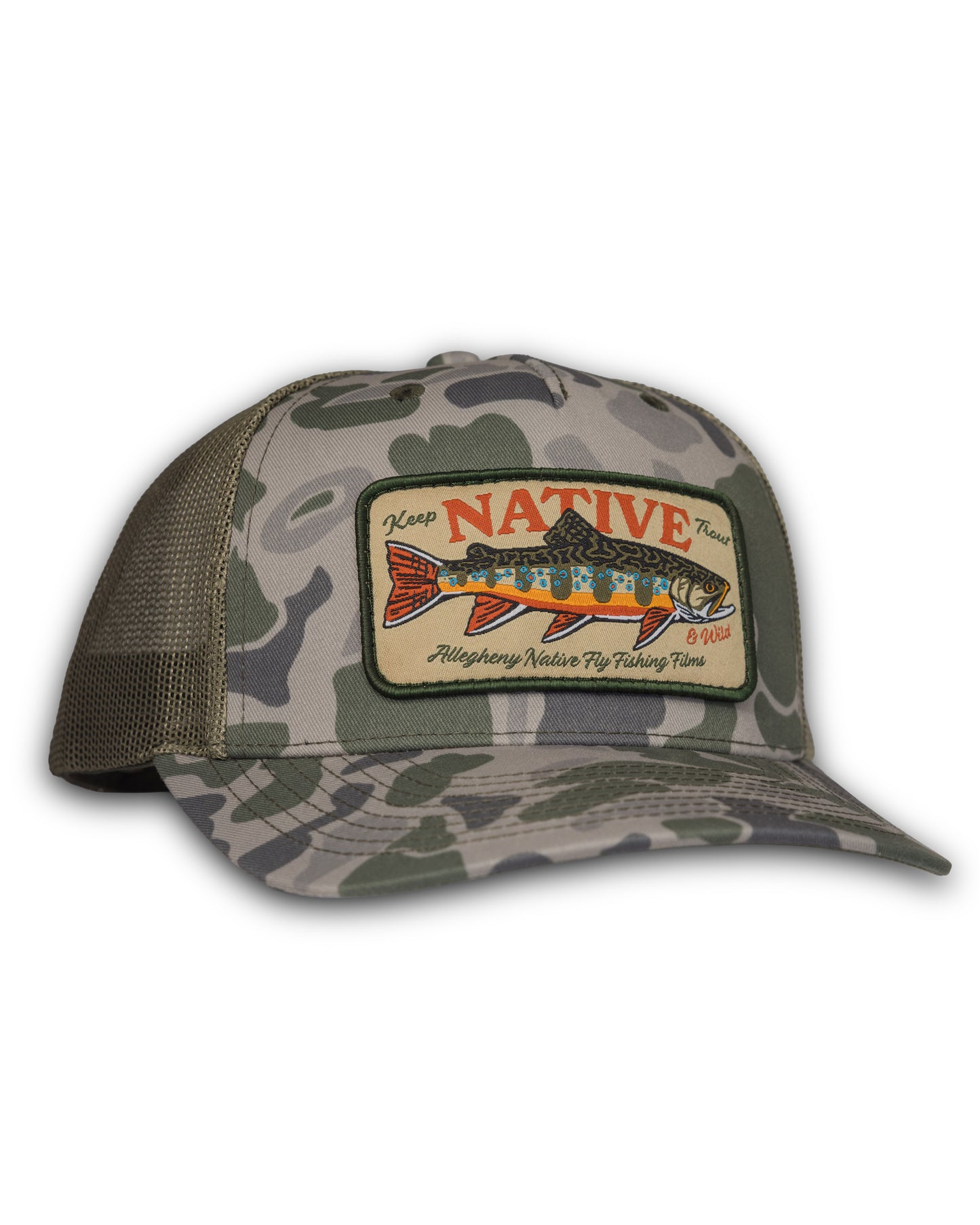 Keep Trout Native & Wild Patch Richardson Mesh Hat