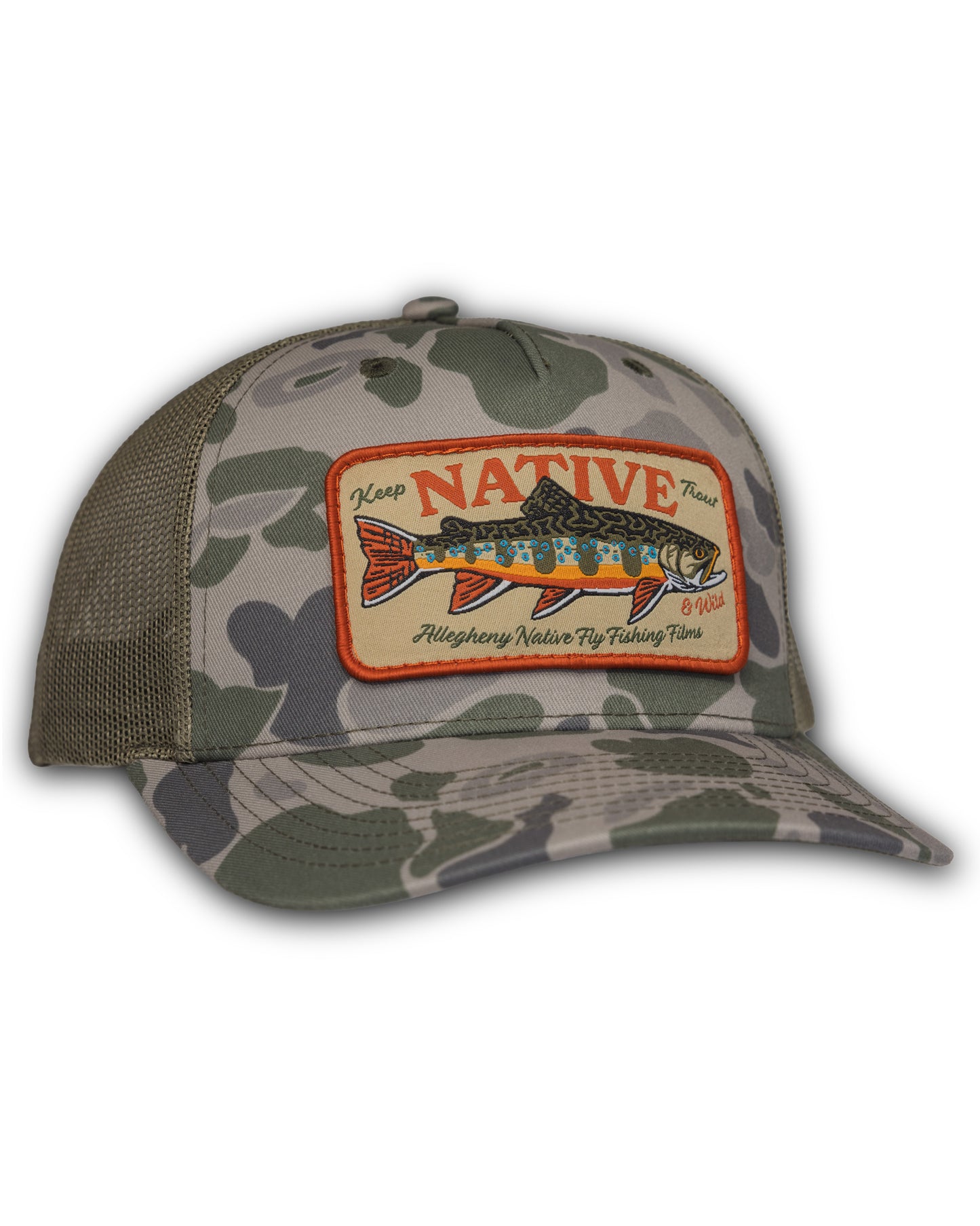 Keep Trout Native & Wild Patch Richardson Mesh Hat