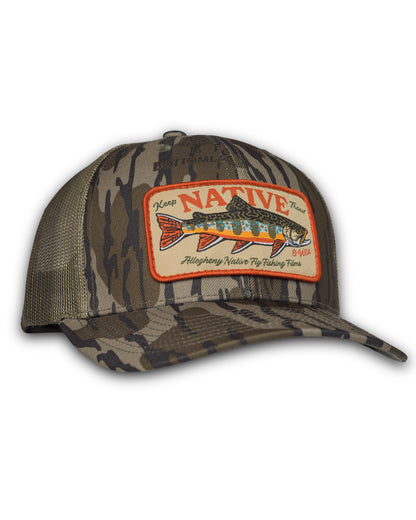 Keep Trout Native & Wild Patch Richardson Mesh Hat