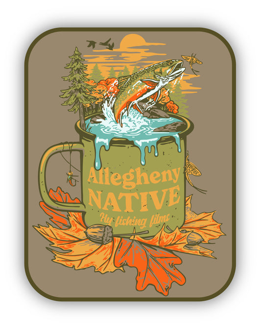 Trout Coffee Sticker NEW