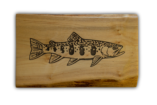 Wood Brookie Plaque
