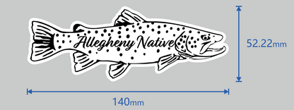AN 'Big Buck' Brown Trout White Sticker